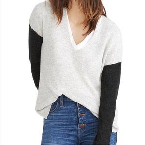 Madewell Warmlight V Neck Colorblock Sweater